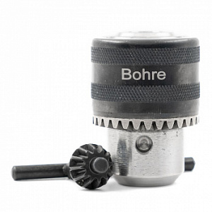 Патрон сверлильный Bohre трехкулачковый с ключом 1,5-13 мм 1/2"-20 UNF